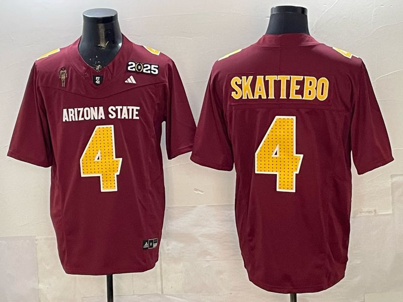 Men Arizona State Sun Devils #4 Skattebo Red 2026 NCAA Jersey 02->ncaa teams->NCAA Jersey